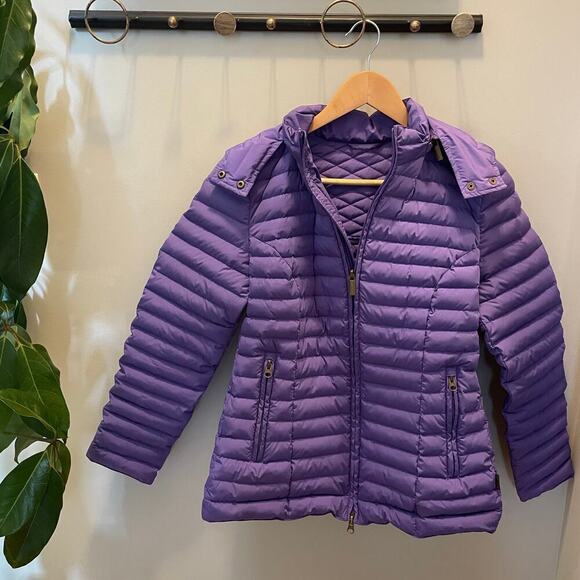 Beretta Down Puffer Quilted Jacket | Violet Liberty, Purple, Removable Hood, 8 - Picture 3 of 10
